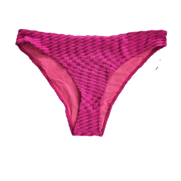 Good American Jacquard Better Bikini Bottom Hawaiian Pink Plus 2x Beach Swim - Picture 1 of 9